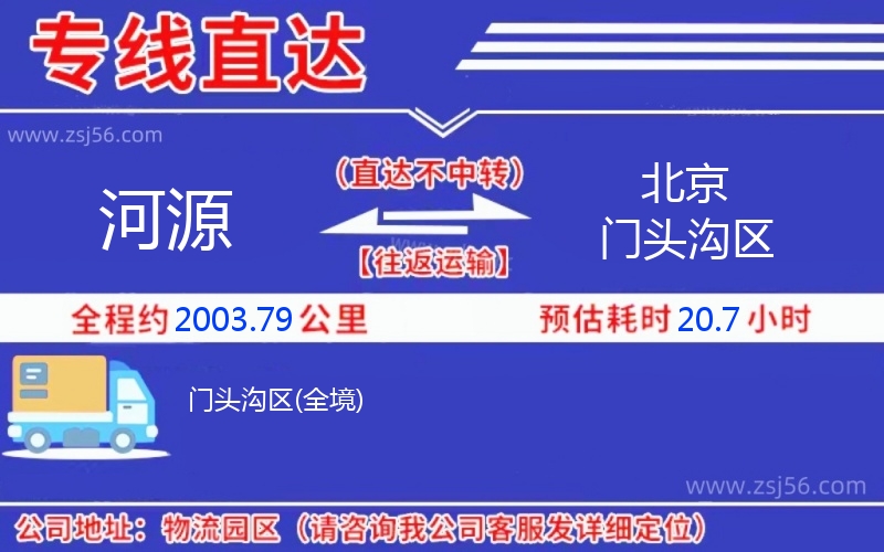 河源到北京門頭溝區(qū)物流公司 河源到北京門頭溝區(qū)物流公司