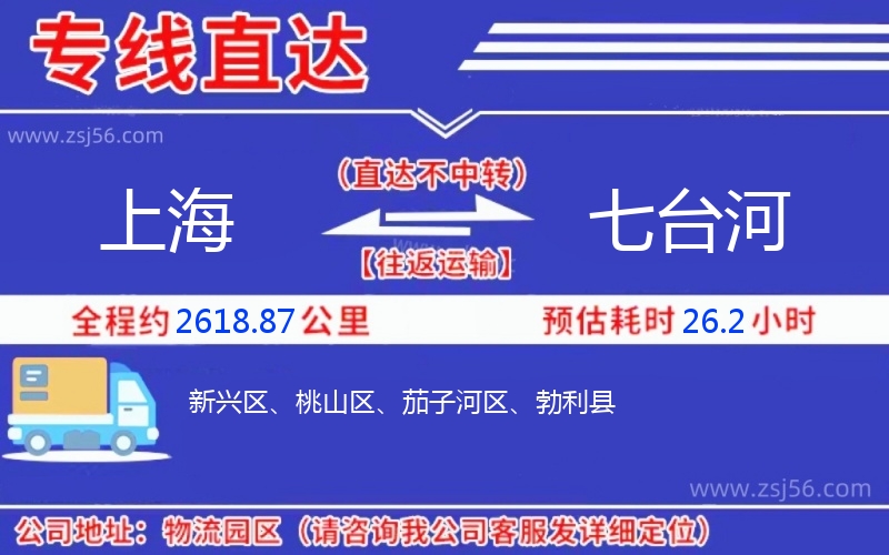 上海到七臺河物流公司 上海到七臺河物流公司