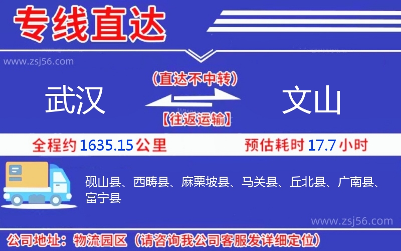 武漢到文山物流公司 武漢到文山物流公司